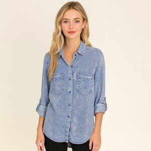 Billy T Acid-Wash Denim Button-Up Shirt – Size Small
